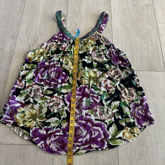 Free people | sequin floral tank top size M - Picture 3 of 7